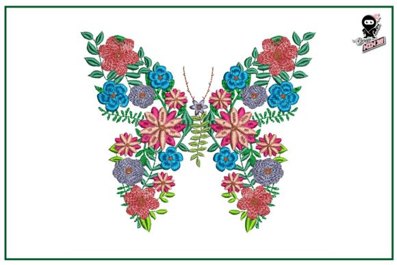 Reviewing Floral Butterfly, Botanical Embroidery for Merch