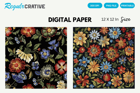 Reviewing Floral Embroidery Digital Paper Patterns for Craft Fairs