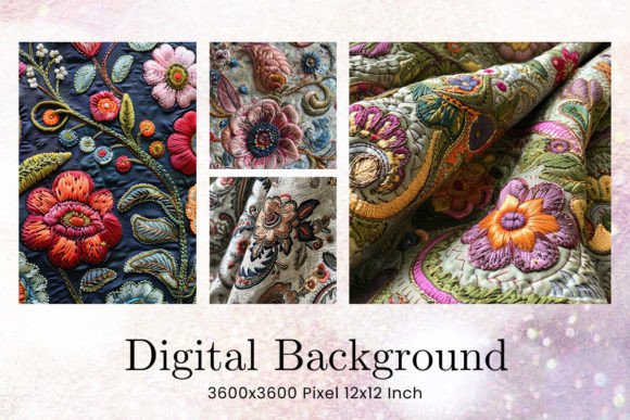 Reviewing Flower Embroidery Fabric Background for Merch