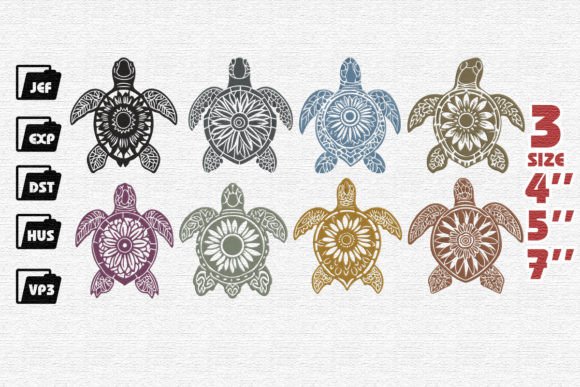 Reviewing Set of 8 Turtle Mandala Embroidery for Etsy