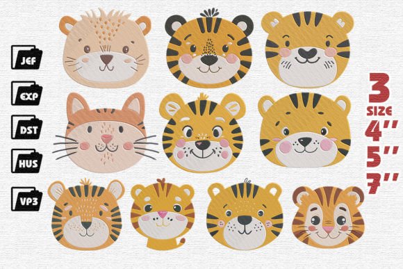 Reviewing the Set of 10 Cute Tiger Face Embroidery